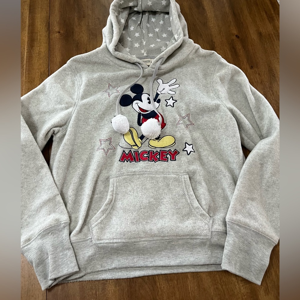 Disney Mickey Mouse pullover gray  hooded sweatshirt XL